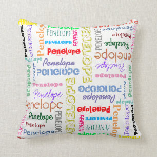 Your Name Word Cloud Fun Fonts Typography Cushion
