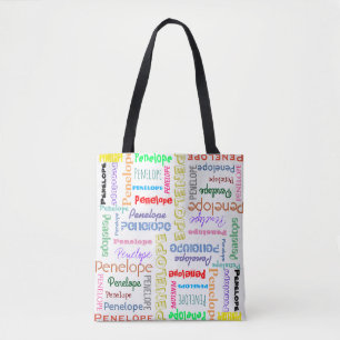 Your Name Word Cloud Fun Fonts Typography Tote Bag
