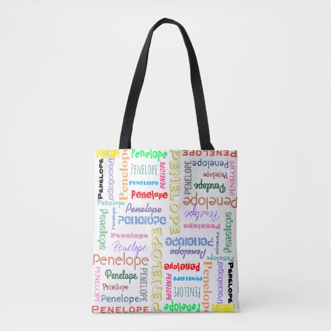 Your Name Word Cloud Fun Fonts Typography Tote Bag (Front)