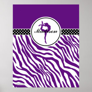 Your Name Zebra Print Gymnastics in Purple