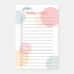Your Name's Today's List - Coloured Confetti Dots Post-it Notes