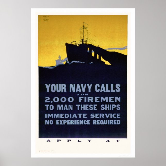 Your Navy Calls - Firemen Needed (US02298) Poster (Front)
