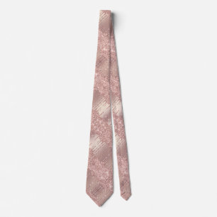 Your Neck Tie Rose Gold Blush Glitter Sparle Drips