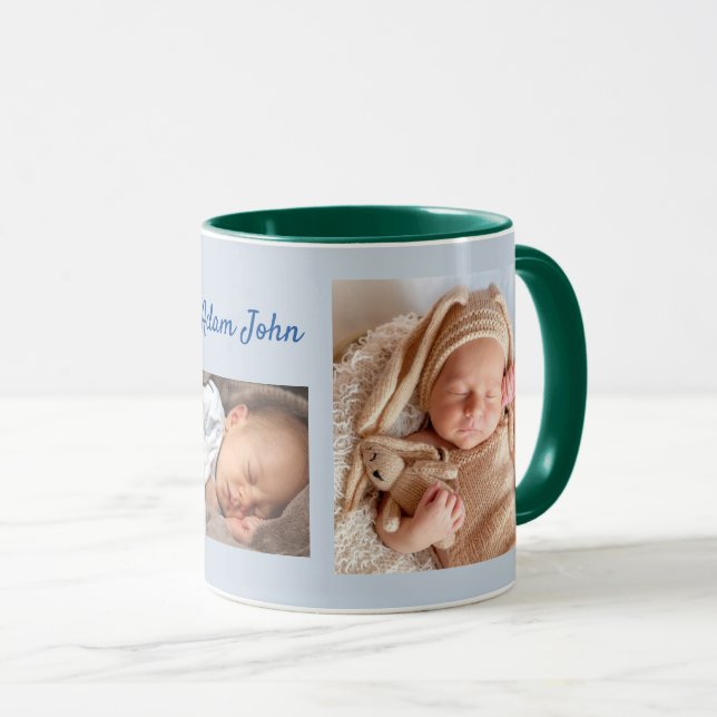 Your New Baby Boy Photos Personalized Custom Text Mug (Front Right)