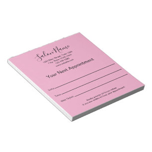 Your Next Appointment Beauty Salon Pink and Black Notepad