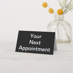 Your Next Appointment Black and White Doctor's Card