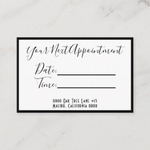 Your next appointment date time social media card