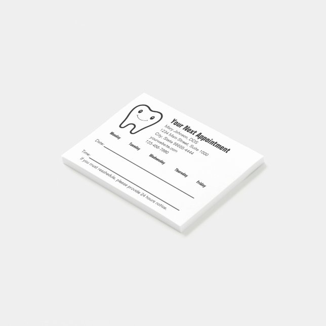 Your Next Appointment Dentist's Office Reminder Post-it Notes (Angled)