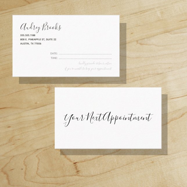 Your Next Appointment | Minimal | Professional Card ("Everyday is abundantly beautiful." 
Sincerely Best Wishes from Lucky Design World)