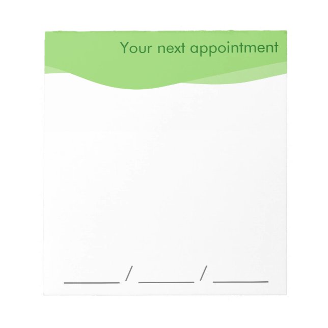 Your next appointment Notepad (Front)