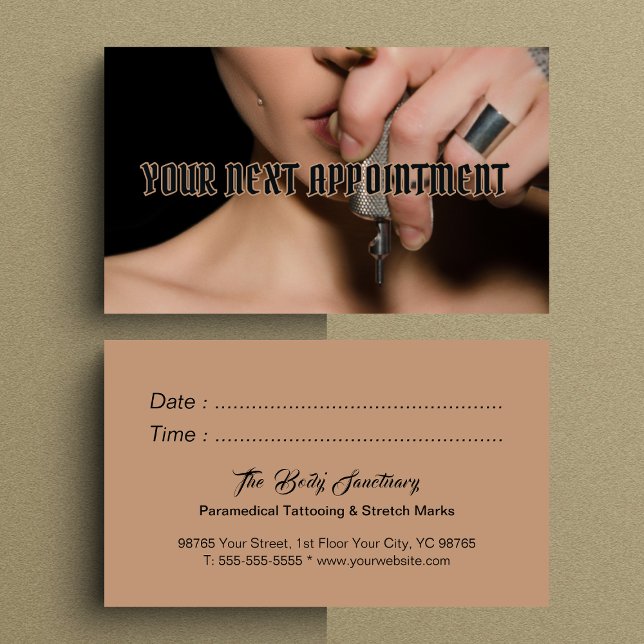 Your Next Appointment paramedical tattooing Card  (Creator Uploaded)