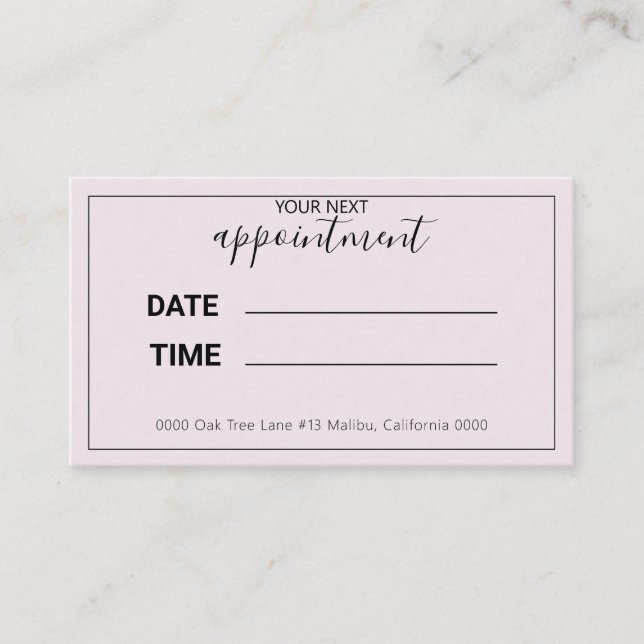 Your Next Appointment Pastel Purple Card (Front)