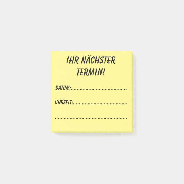 Your next appointment! post-it notes (Front)