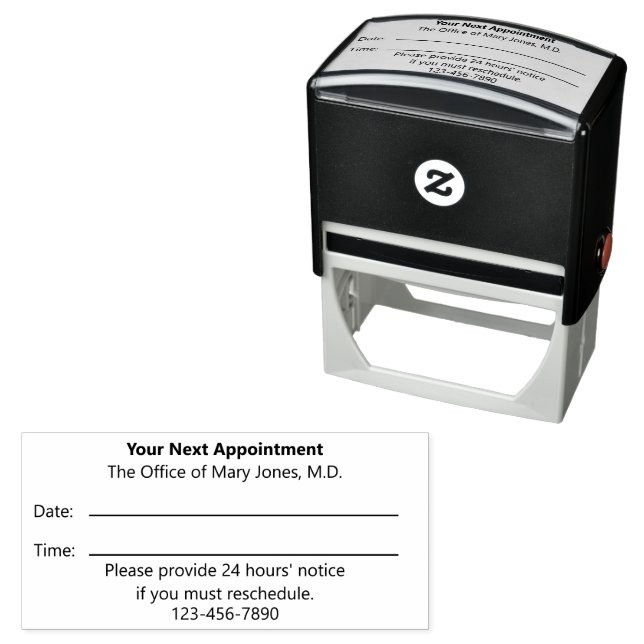Your Next Appointment Reminder for Doctor Office Self-inking Stamp (In Situ)