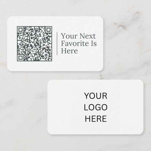 Your Next Favourite Is Here | QR code And Logo  Business Card (Front/Back)