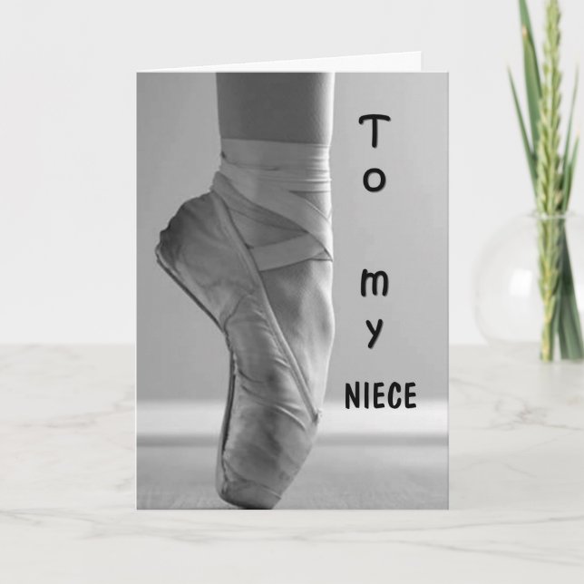 "YOUR NIECE" A BALLARINA-WISH HER HAPPY BIRTHDAY CARD (Front)