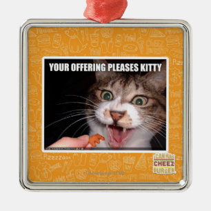 Your Offering Pleases Kitty Metal Tree Decoration
