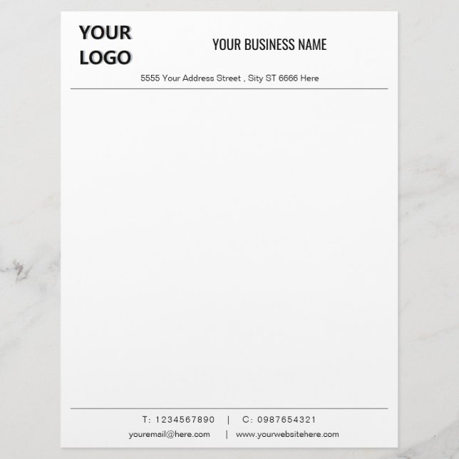 Your Office Stationery Business Letterhead Example (Front)