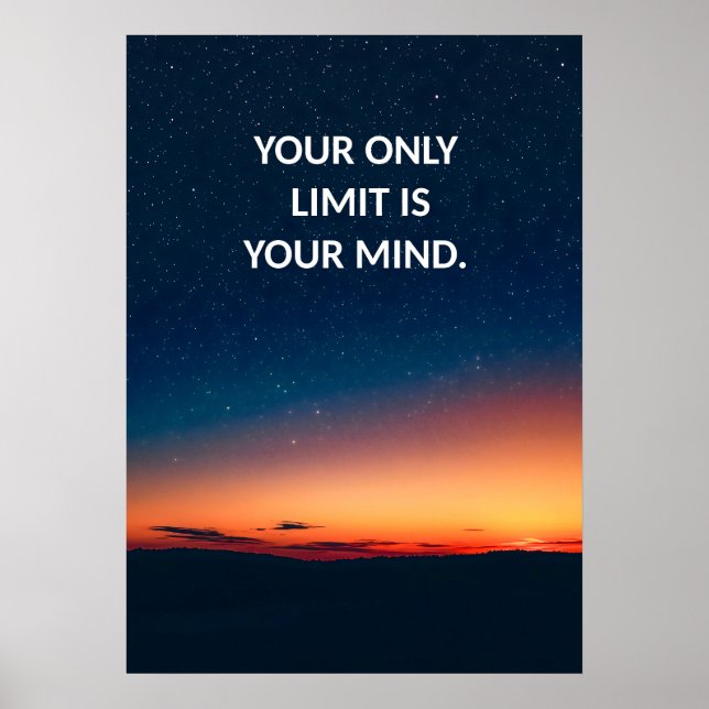 Your only limit is your mind Quote Motivation Poster (Front)