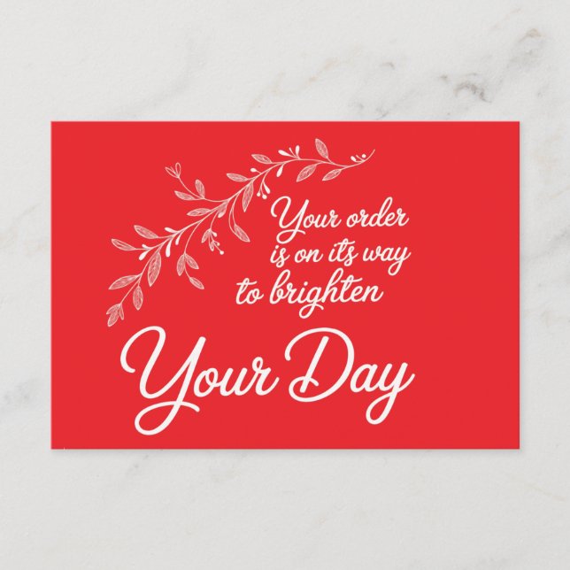 Your Order is On Its Way Flat Thank You Card (Front)