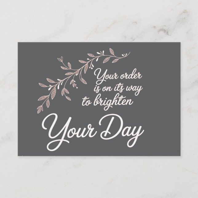 Your Order is On Its Way Flat Thank You Card (Front)