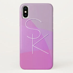 Your Overlapping Initials Modern Pink Geometric iPhone X Case