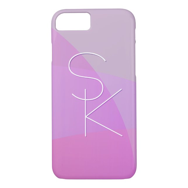 Your Overlapping Initials | Modern Pink Geometric Case-Mate iPhone Case (Back)