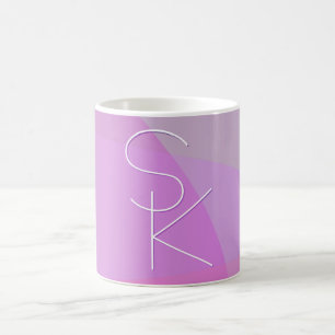Your Overlapping Initials Modern Pink Geometric Coffee Mug