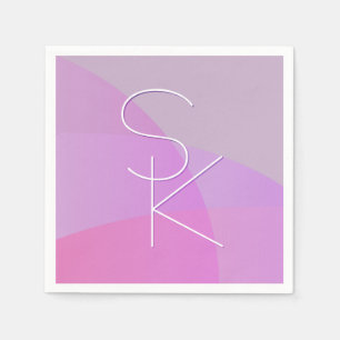 Your Overlapping Initials Modern Pink Geometric Napkin