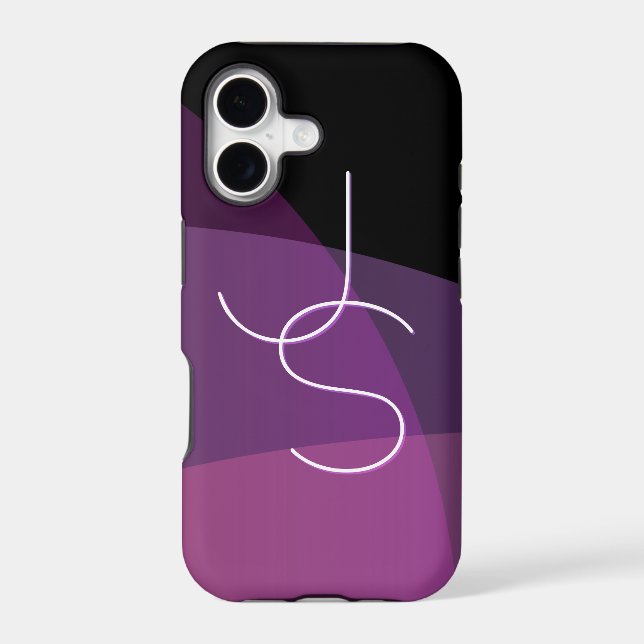 Your Overlapping Initials | Modern Purple & Pink (Back)