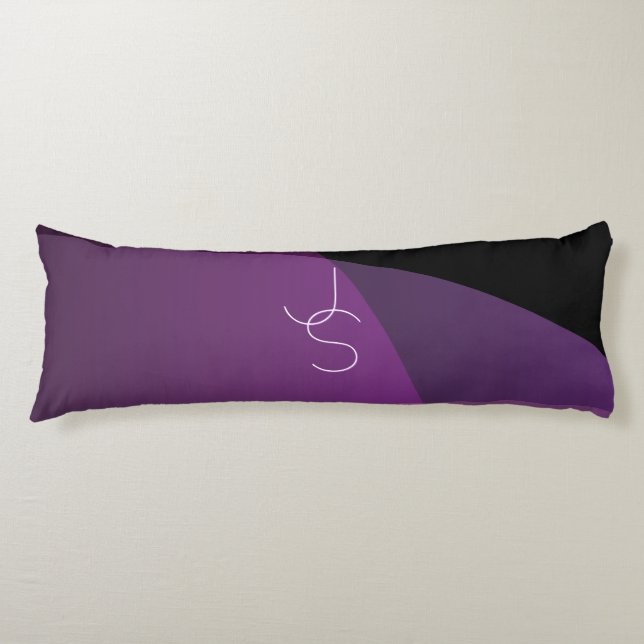 Your Overlapping Initials | Modern Purple & Pink Body Cushion (Front)