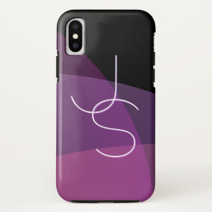 Your Overlapping Initials Modern Purple & Pink iPhone X Case