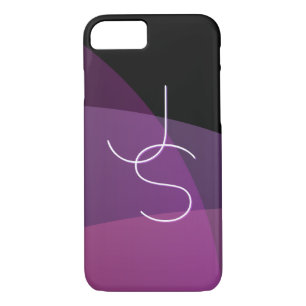 Your Overlapping Initials Modern Purple & Pink iPhone 8/7 Case