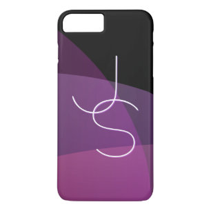 Your Overlapping Initials Modern Purple & Pink iPhone 8 Plus/7 Plus Case