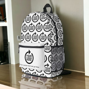 Your Own Business Logo Personalised Custom Pattern Printed Backpack