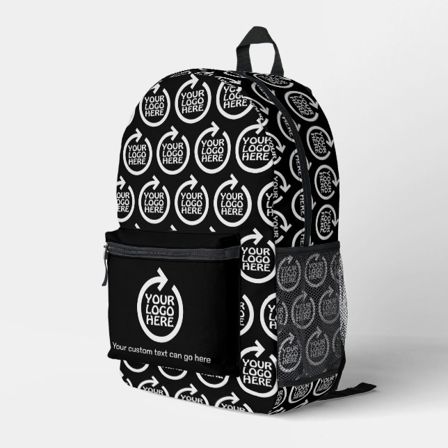 Your Own Business Logo Personalised Custom Pattern Printed Backpack (Back Corner Right)
