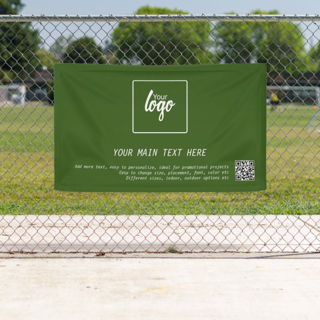 Your Own Business Logo Unique Personalised QR Code Banner (Insitu)