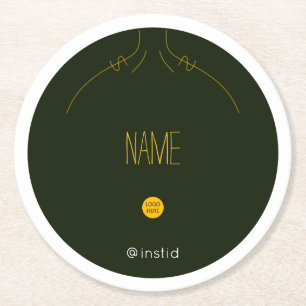 Your Own Business Name and Logo Paper Coaster