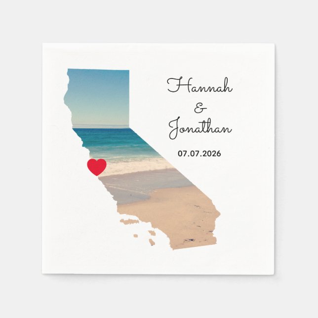 Your Own California Wedding Photo Napkin (Front)