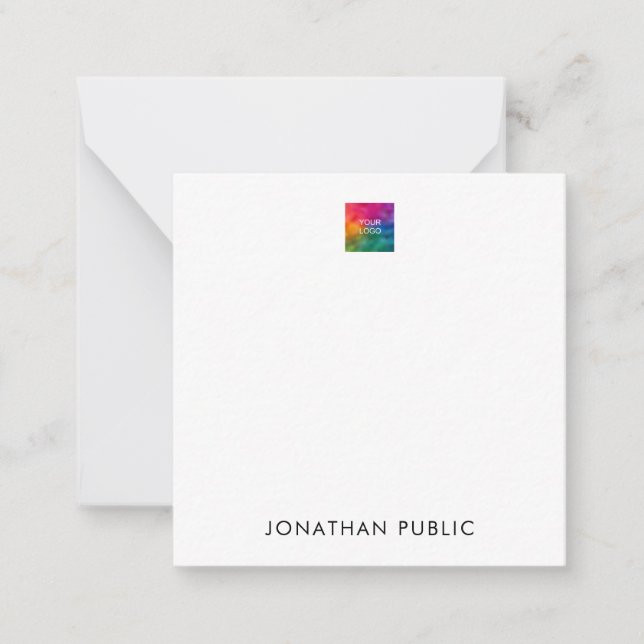 Your Own Company Logo Here Linen Square Card (Front)