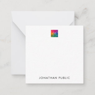 Your Own Company Logo Here Linen Square Card