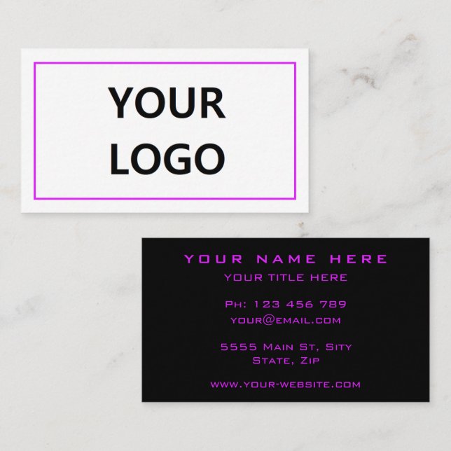 Your Own Design Business Card Custom Colours Fonts (Front/Back)