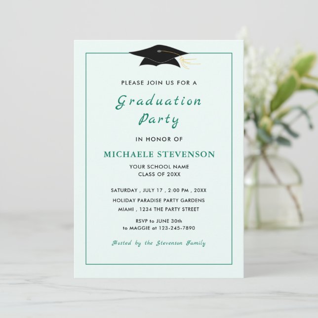 Your Own Design Colours Fonts Graduation Invitatio (Standing Front)