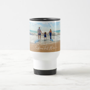 Your Own Design Custom Photo and Text Travel Mug