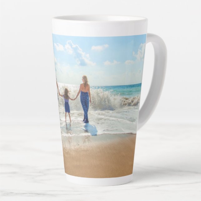 Your Own Design Custom Photo Latte Mug (Right Angle)