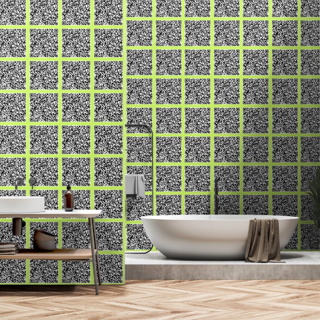 Your Own Design Custom QR Code Choose Colours Wallpaper (Bathroom)