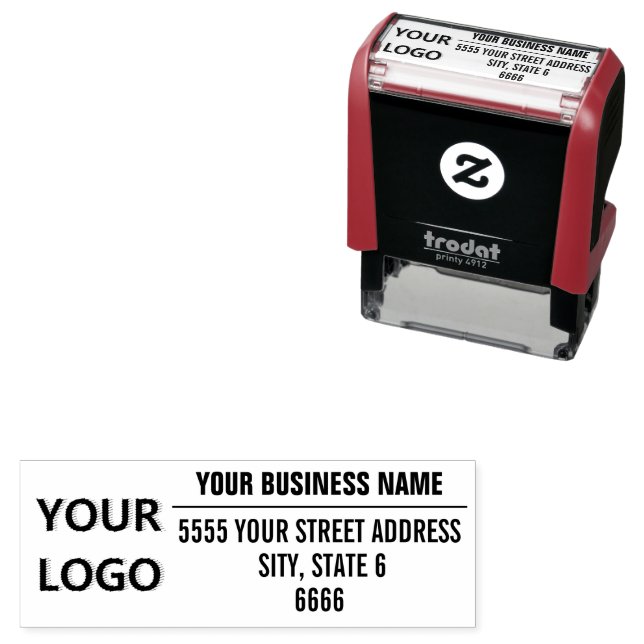 Your Own Design Logo Address Self-inking Stamp (In Situ)