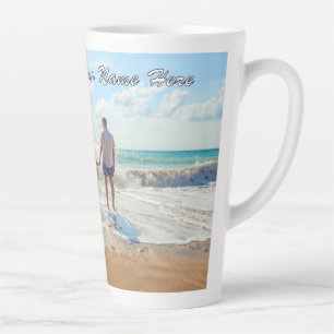 Your Own Design Photo Latte Mug with Custom Text