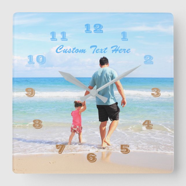 Your Own Design Photo Text Font Name Wall Clock (Front)