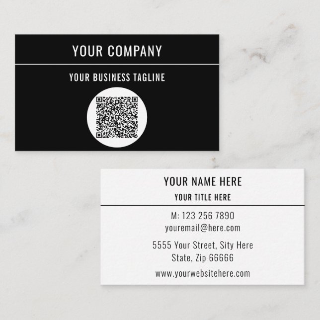 Your Own Design QR Code Business Card Example (Front/Back)